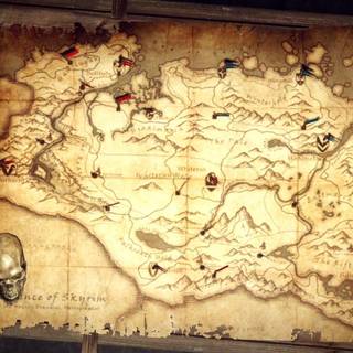 Skyrim map wallpaper