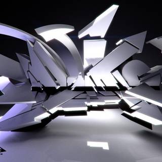 3D graffiti wallpaper