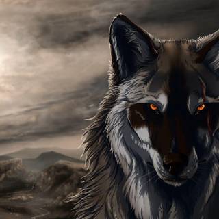 Black wolf wallpaper