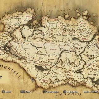 Skyrim map wallpaper