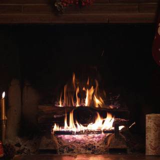 Christmas fireplace wallpaper