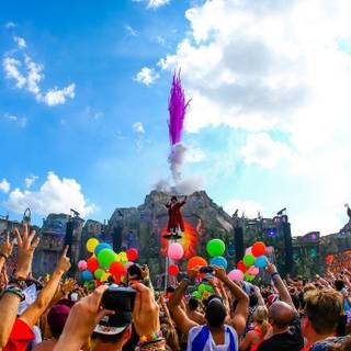 Tomorrowland 2015 laser show HD wallpaper