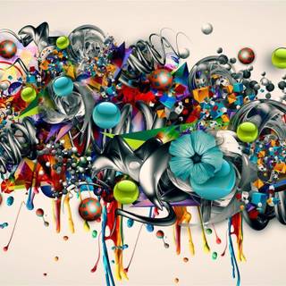 3D graffiti wallpaper