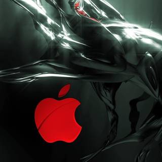 Red Apple logo wallpaper