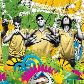 Neymar background Brazil flag 2015
