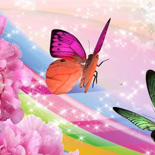 Butterfly and flower wallpaper