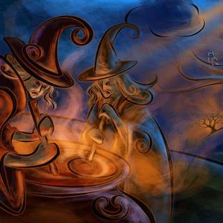Halloween witch wallpaper