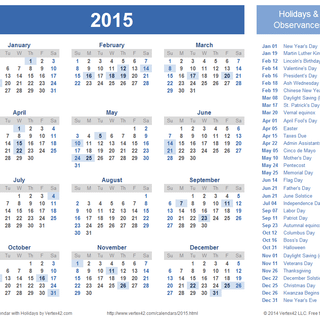Wallpapers with calendar 2015