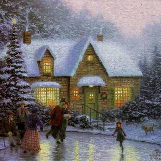 Thomas kinkade winter scenes
