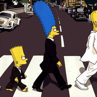 The simpsons abbey road wallpaper