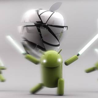 Apple vs Android wallpaper