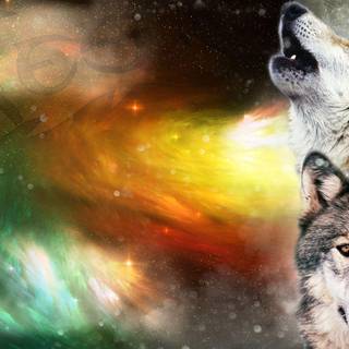 Howling wolf wallpaper