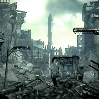 Destroyed city background