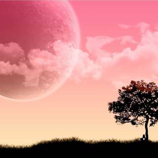 Pink tree wallpaper