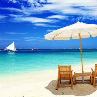 On the beach wallpaper