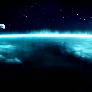 Blue space wallpaper