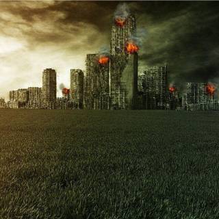 Destroyed city background