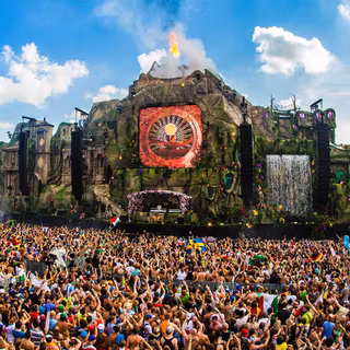 Tomorrowland 2015 laser show HD wallpaper