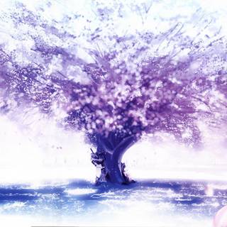 Purple tree wallpaper