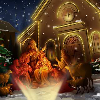 Free nativity scene wallpaper