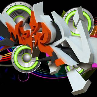 3D graffiti wallpaper