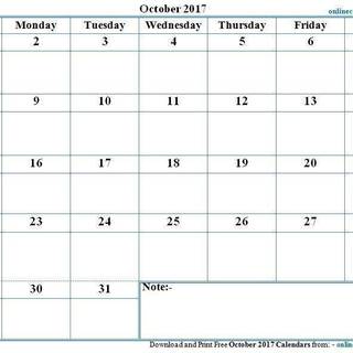 Desktop Wallpaper Calendar October 2017