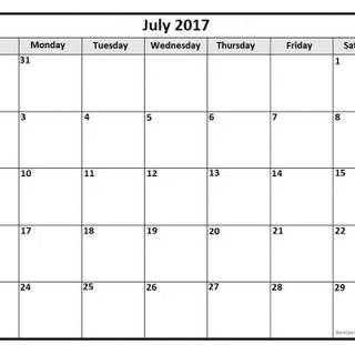 Desktop Wallpaper Calendar July 2017