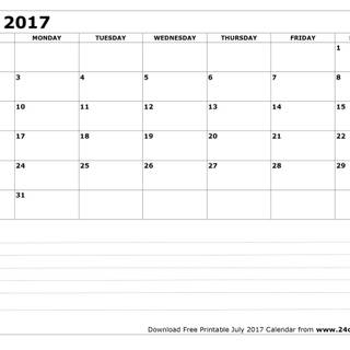Desktop Wallpaper Calendar July 2017