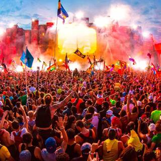 Tomorrowland 2017 laser show HD wallpaper