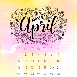 April 2018 calendar wallpaper