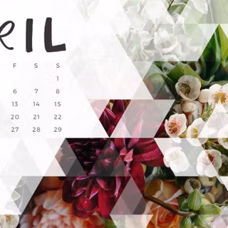 April 2018 calendar wallpaper