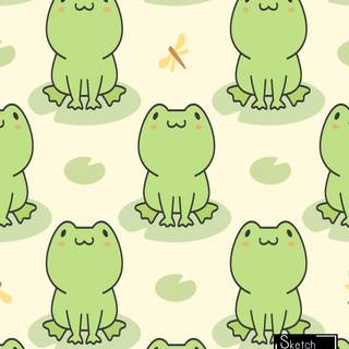 Cute frog drawing wallpaper