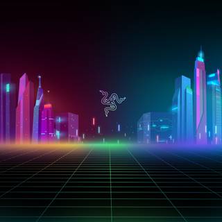 Cyber city 4k desktop wallpaper