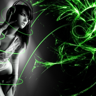 Techno girl desktop wallpaper