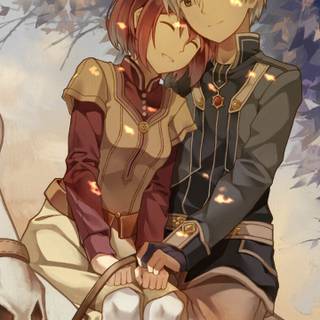 Bright red hair anime wallpaper