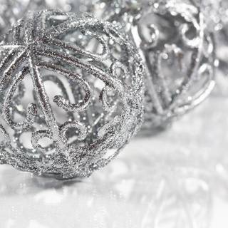 Silver Christmas decorations wallpaper