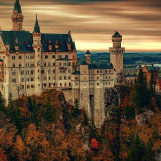 English village autumn wallpaper