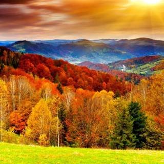 Landscape view colorful autumn wallpaper