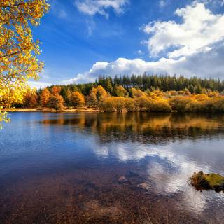 Landscape view colorful autumn wallpaper
