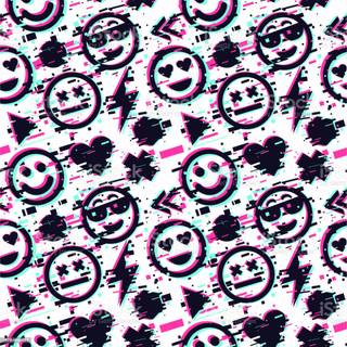 Glitch smile wallpaper