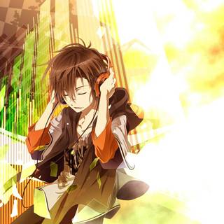 Cute anime boy with glasses wallpaper