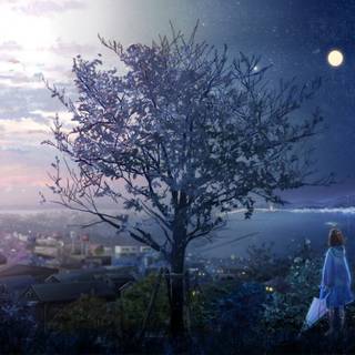 Moon laptop anime wallpaper