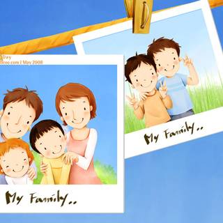 Family cartoon wallpaper