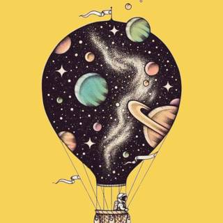 Yellow space wallpaper