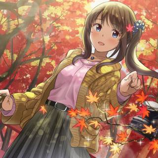 Anime autumn leaves wallpaper