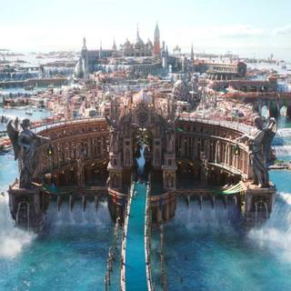 Floating city wallpaper