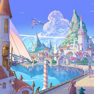 Floating city wallpaper