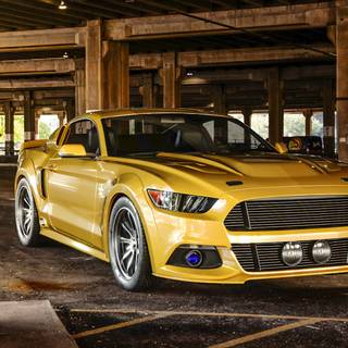 Yellow Mustang wallpaper