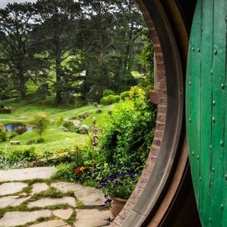 Hobbit hole wallpaper