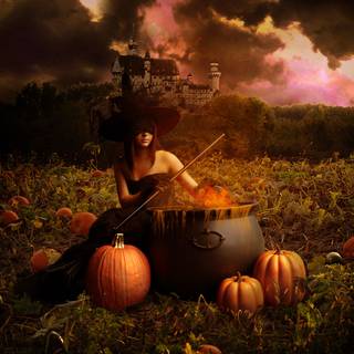 Halloween farm wallpaper